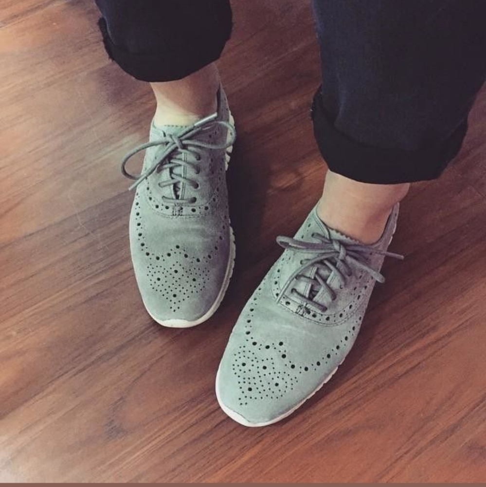 ZeroGrand Suede Oxfords in Ironstone